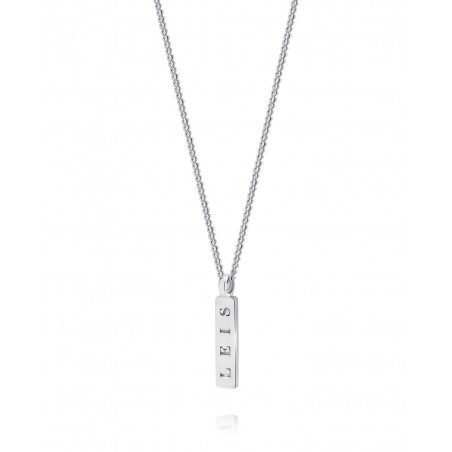 Men's silver Minimal necklace  - 2