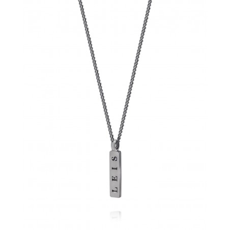 Dunkles Silber Herren Minimal Halskette  - 2