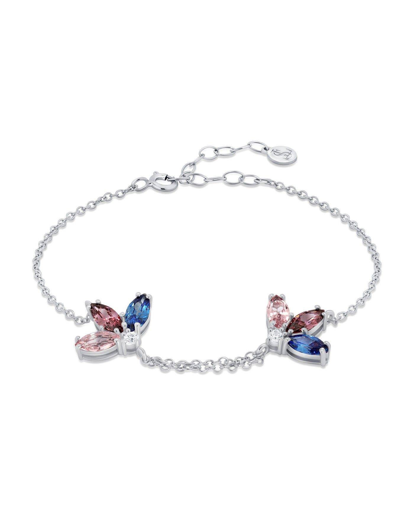 Flower Bracelet Fiore with Rhodolite and Sapphire  - 2