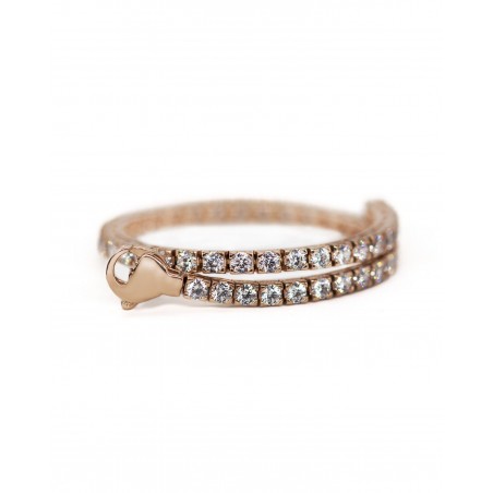 Rose gold-plated Tennis bracelet with white zircons D.2,75mm  - 1