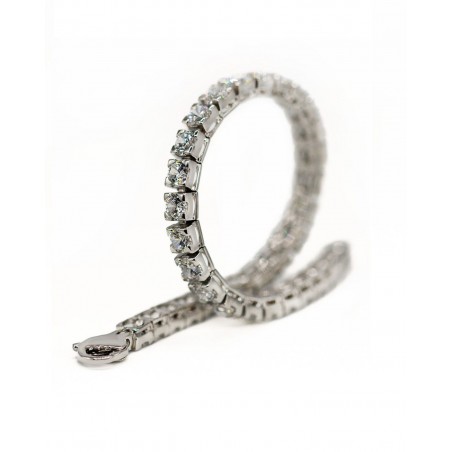 Srebrna rodowana bransoletka Tennis z białymi cyrkoniami 4mm  - 2