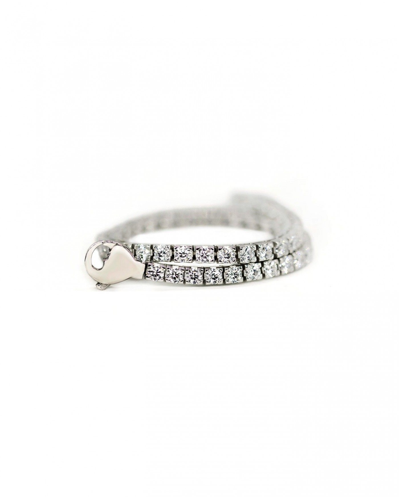 Silver rhodium-plated Tennis bracelet with white zircons  - 2