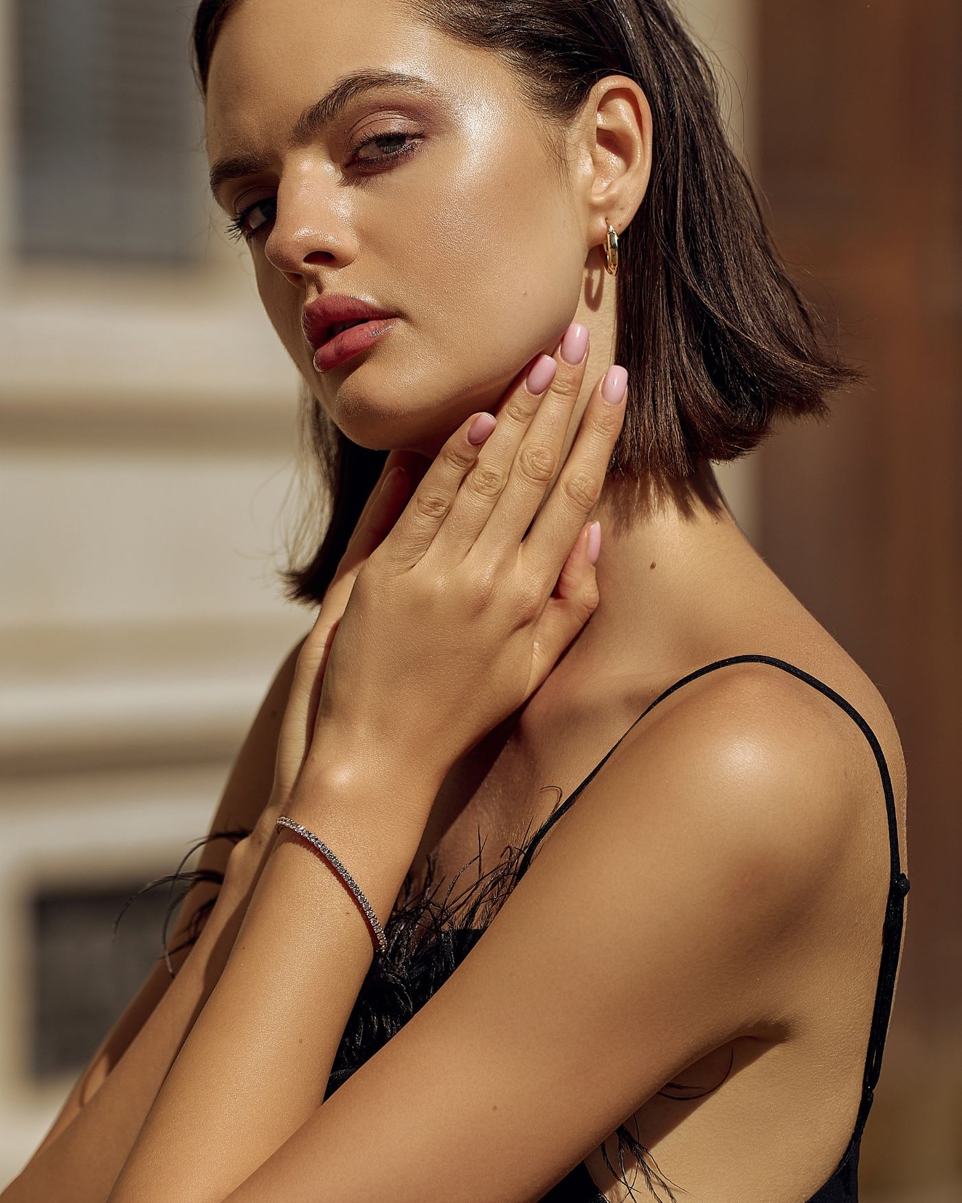 Bracciale tennis doratura oro rosa con zirconi bianchi D.2,75mm  - 1