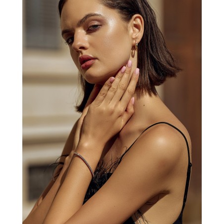 Bracciale tennis doratura oro rosa con zirconi bianchi D.2,75mm  - 1