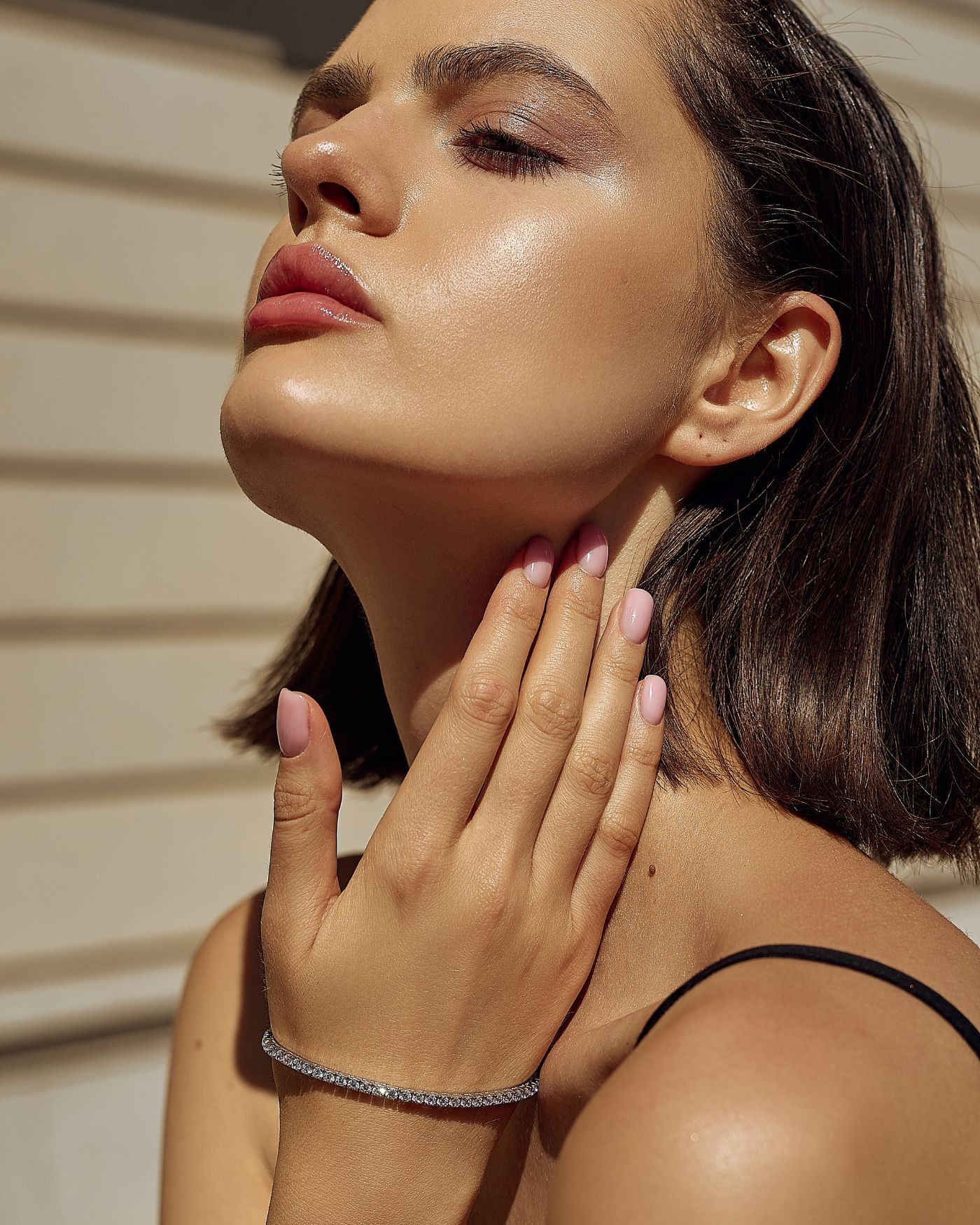 Silver rhodium-plated Tennis bracelet with white zircons  - 1