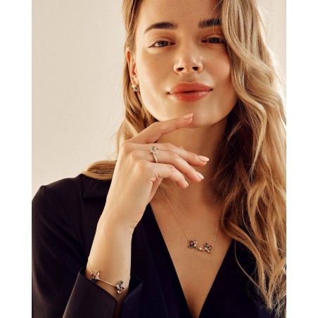 Blume Armband Fiore mit Rhodolith und Saphir  - 1