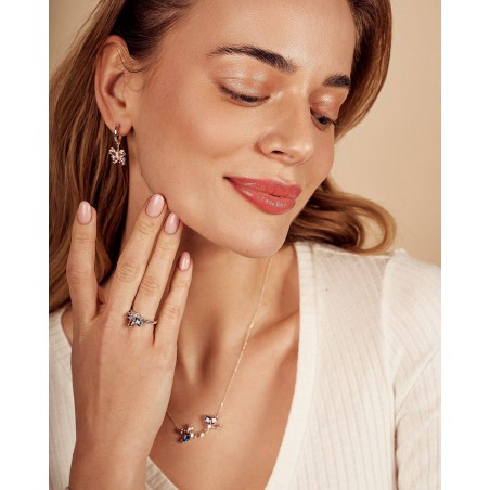 Blume Ring Fiore mit Rhodolith und Saphir  - 4