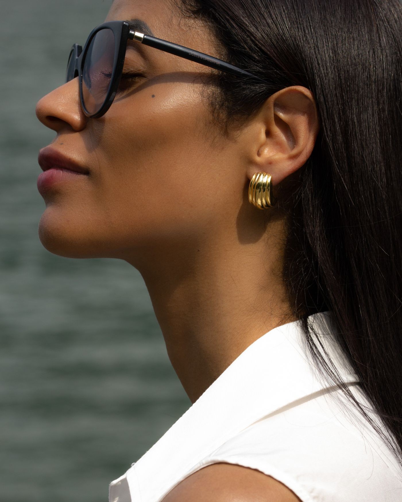 18K vergoldete Ohrringe Amalfi von geblasenem Silber  - 3