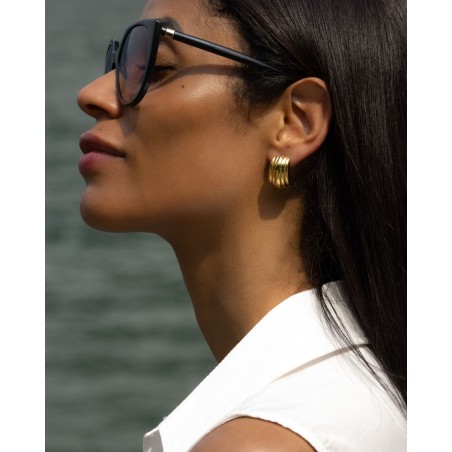 Kolczyki Amalfi z dmuchanego srebra pozłacane 18-karatowym złotem  - 3