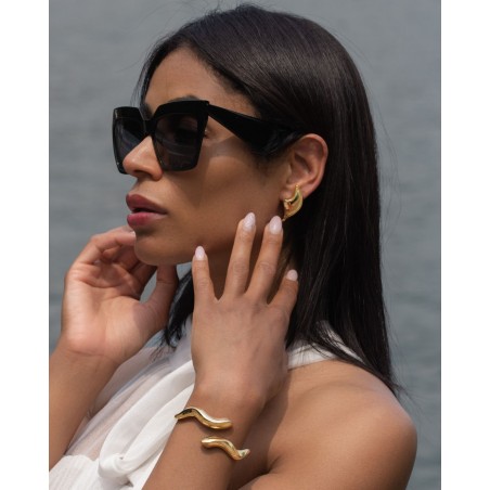 18K vergoldete Ohrringe Onde aus geblasenem Silber  - 3