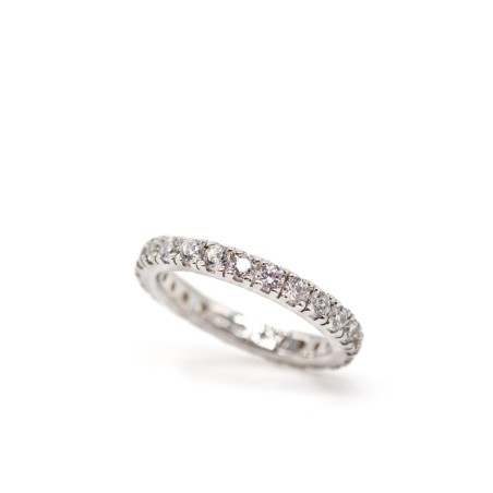 Eternity rhodium-plated Ring with white zircons  - 4
