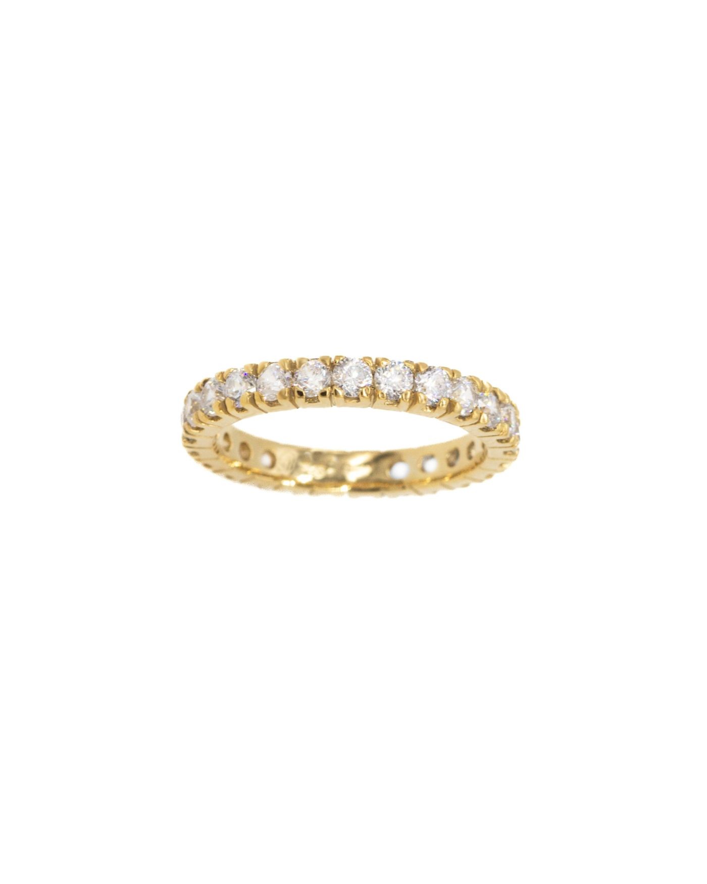 Eternity gold-gilded Ring with white zircons  - 3
