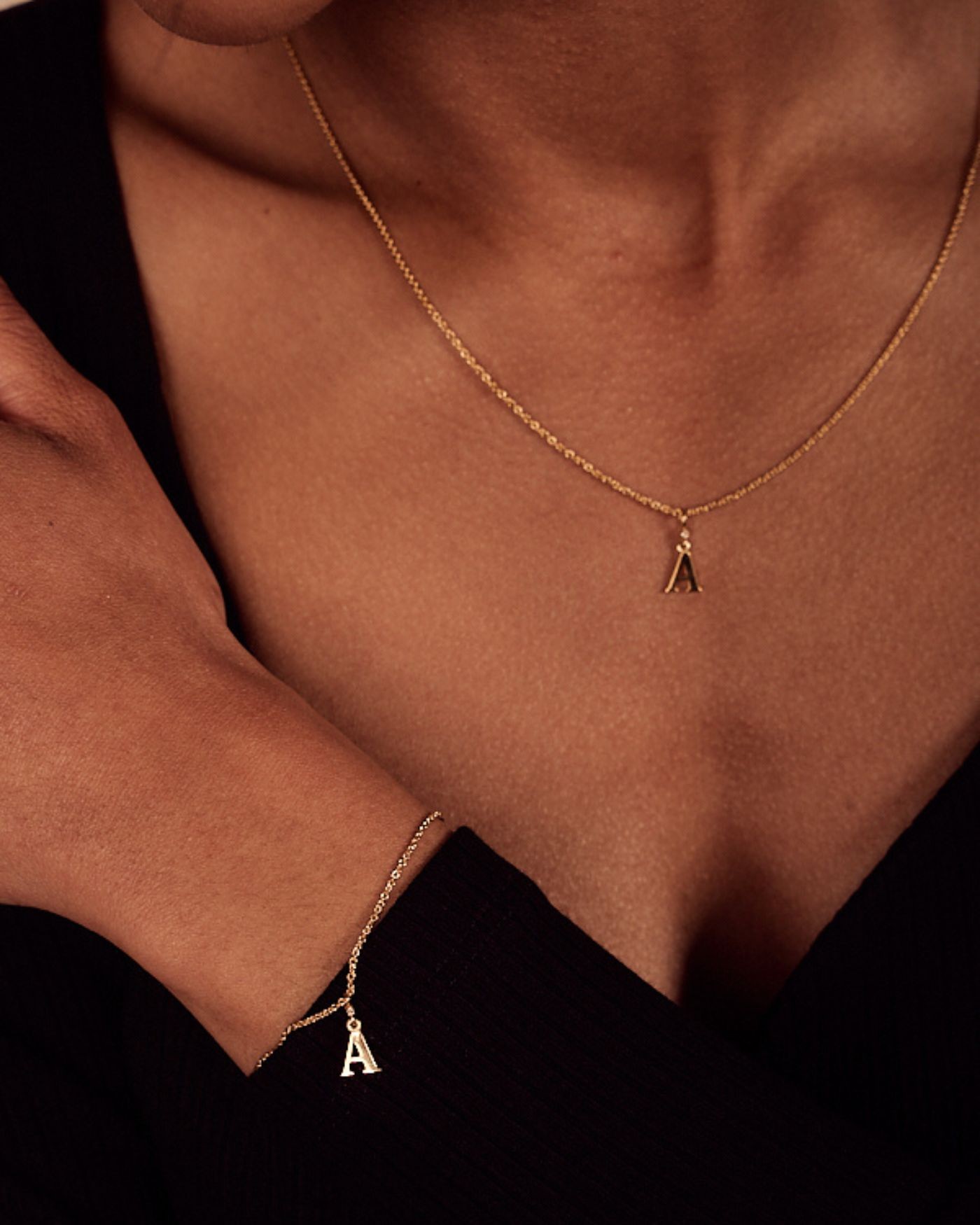 Armband Alfabeto mit weißer Zirkon  - 1