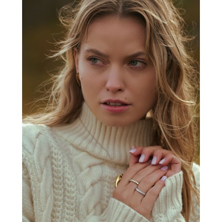 Eternity rhodium-plated Ring with white zircons  - 1