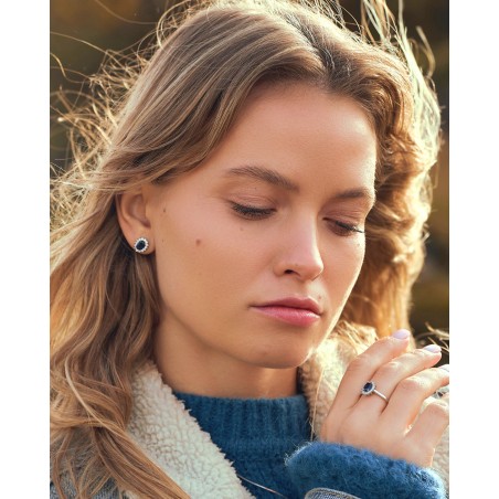 Kate Ohrringe aus rhodiniertem Sterlingsilber mit Saphir-Zirkonias  - 1