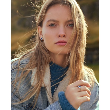 Kate ring in rhodium-plated sterling silver with sapphire zirconias  - 3