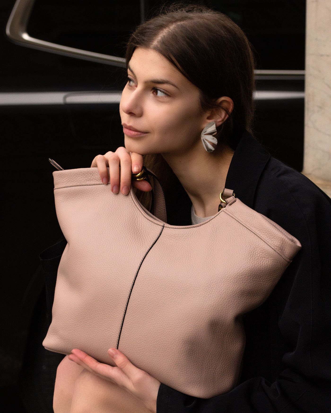 copy of 18K vergoldete Ohrringe Onde aus geblasenem Silber  - 1