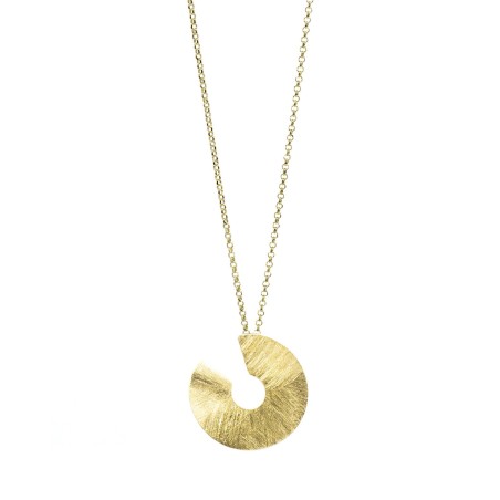 18k gold-gilded handsatinated Luna necklace  - 2