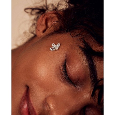 Blume Ohrringe Fiore mit weißen Zirkonia  - 4