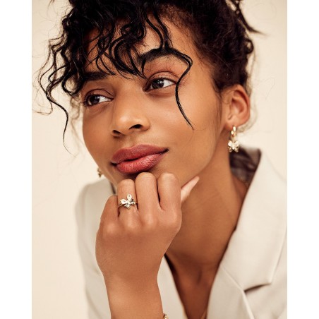 Pierścionek Farfalla Motyl z cyrkoniami koloru czarnego i oliwin  - 4