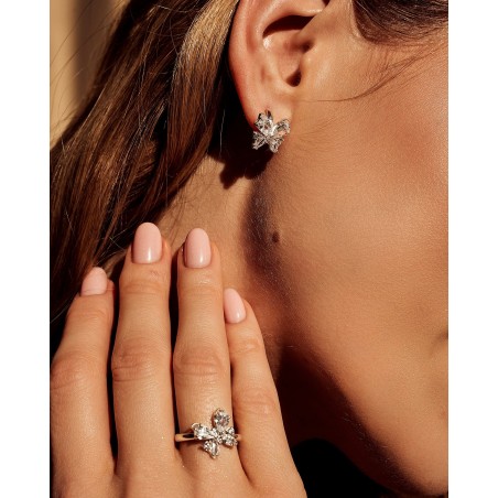 Mini Hoop Schmetterlingsohrringe Farfalla mit weißen Zirkonia  - 1