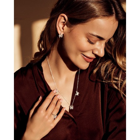 Mini Hoop Schmetterlingsohrringe Farfalla mit weißen Zirkonia  - 4