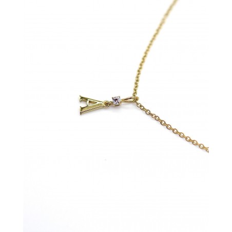 Collana Alfabeto con zircone bianco  - 4