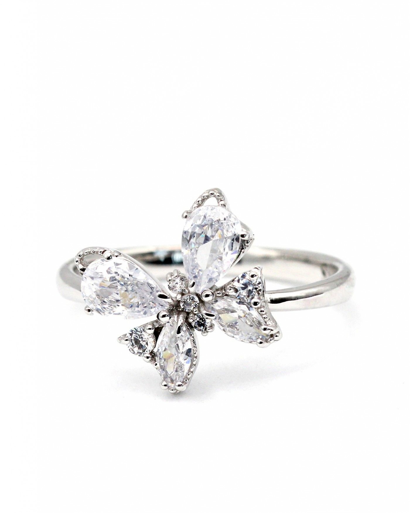 Anello Farfalla con zirconi bianchi  - 2
