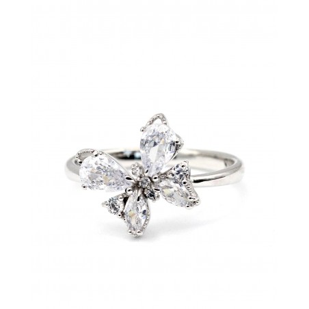 Farfalla Butterfly Ring with white zircons  - 2
