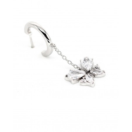 Kolczyki wiszące Farfalla Motyl z białymi cyrkoniami  - 3