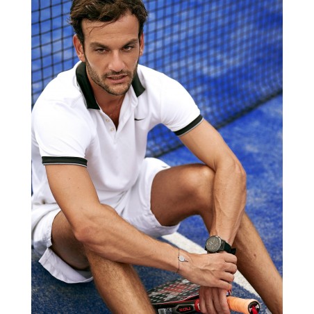 Herren dunkles Silber Padel Armband X3  - 1