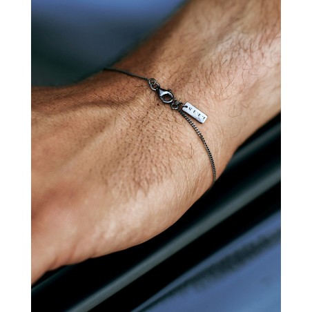 Dunkles Silber Herren Minimal Armband  - 4