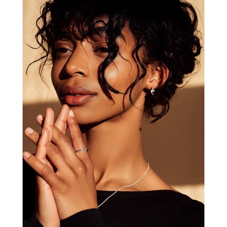 Earrings Raffinata Mini Hoop with black heart  - 1