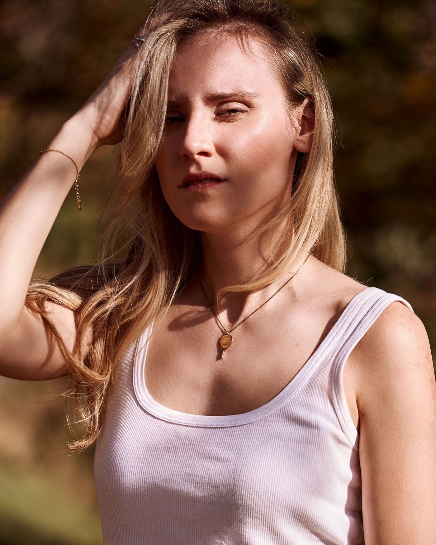 Damen vergoldeter Padel Halskette X3  - 1