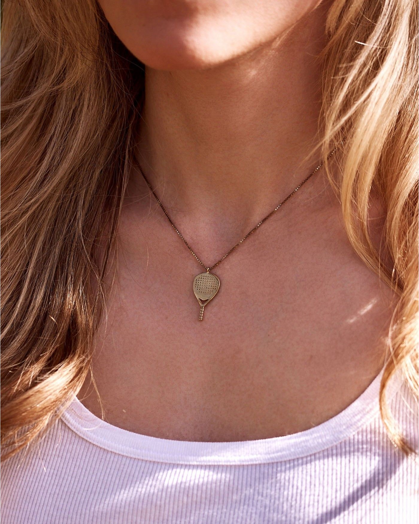 Damen vergoldeter Padel Halskette X3  - 4