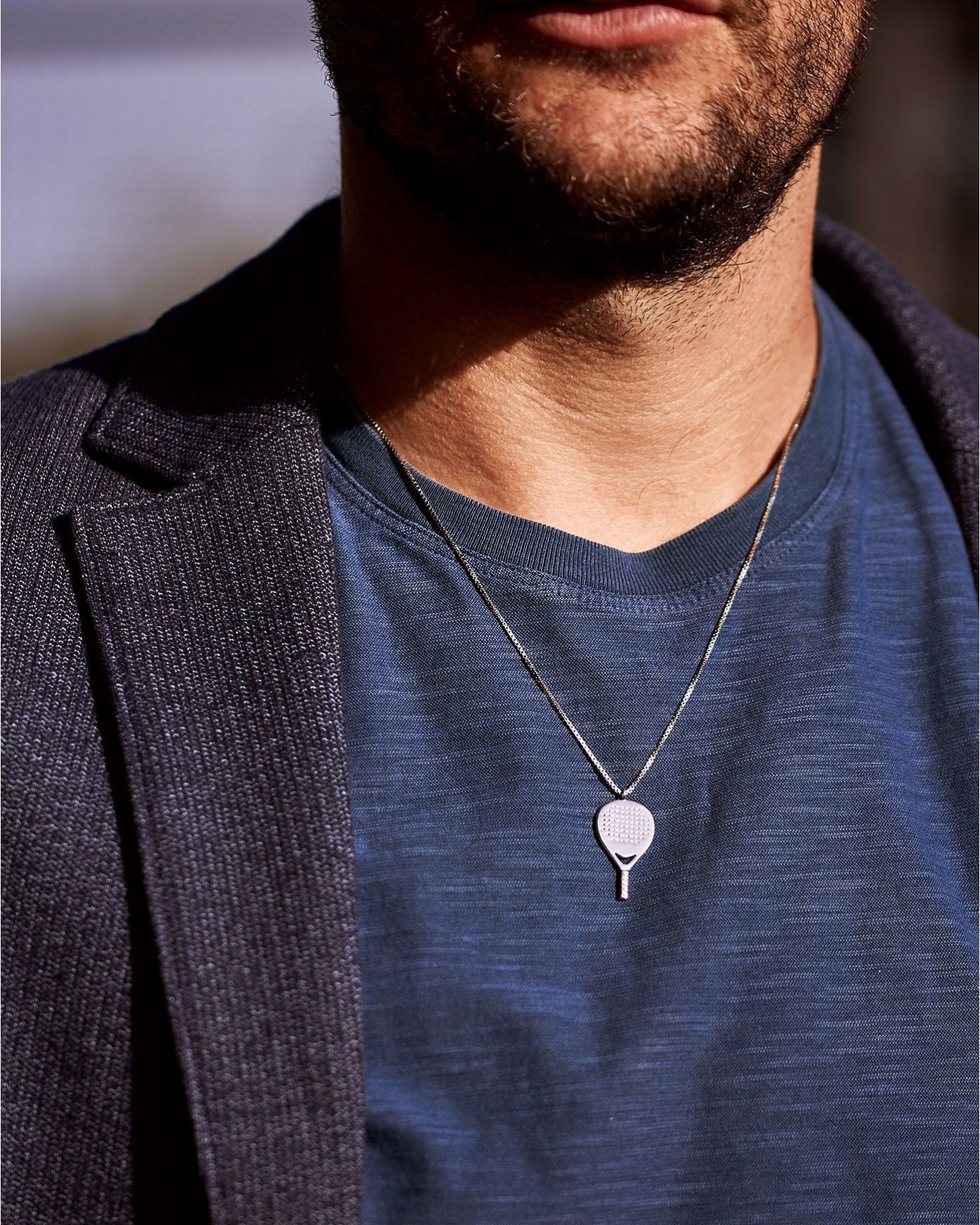 Men's dark silver Padel X3 necklace  - 4