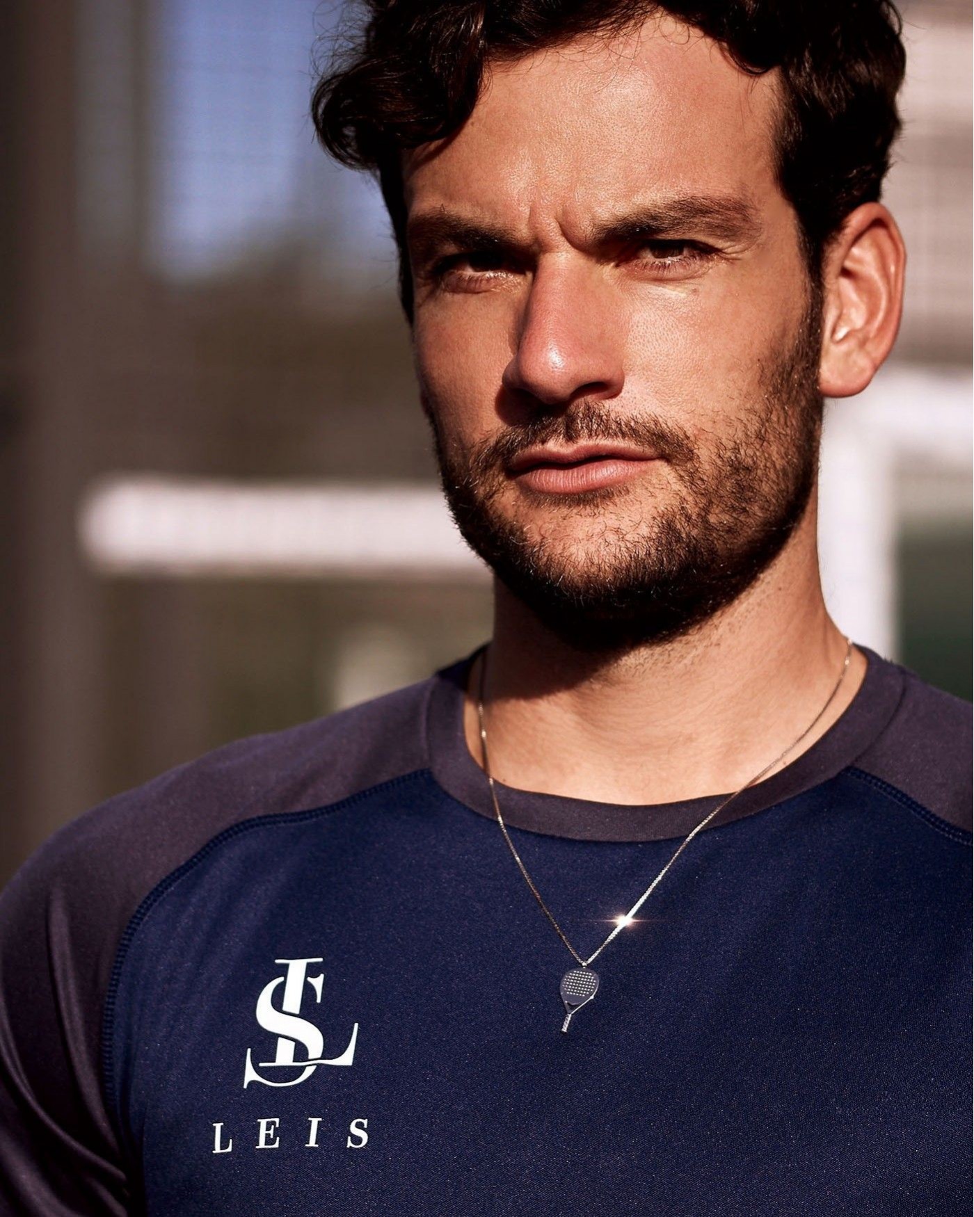 Herren dunkles Silber Padel Halskette X3  - 1