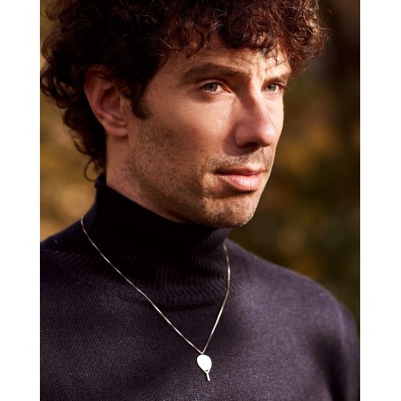 Herren Silber Padel Halskette X3  - 1