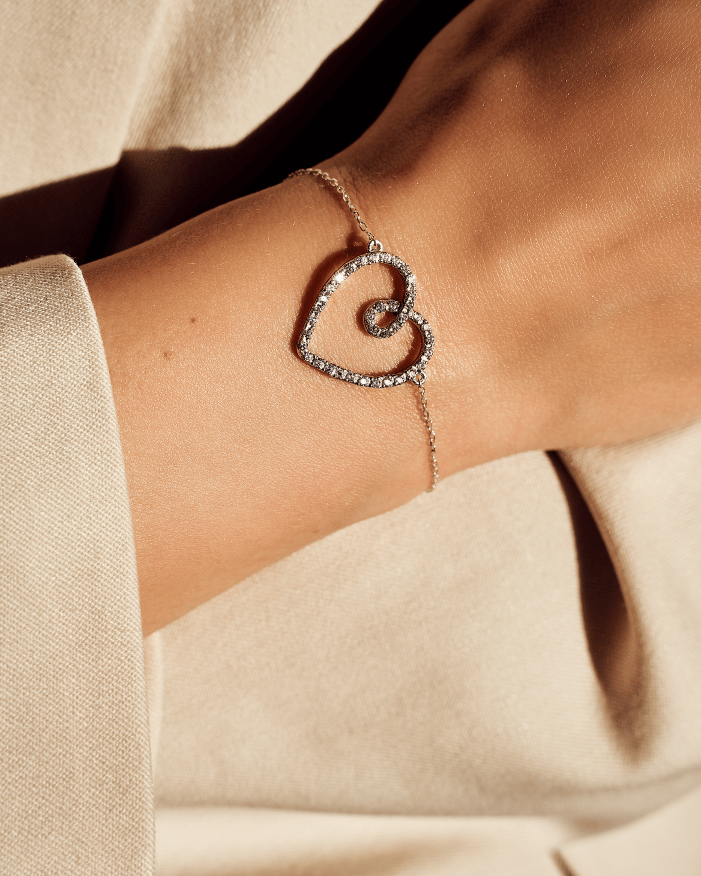 Weiße Herz Armband Eterna  - 1