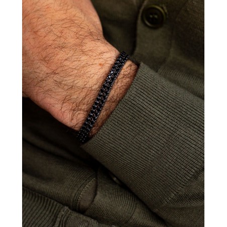 Bracciale tennis in argento rodiato nero con zirconi neri  - 6